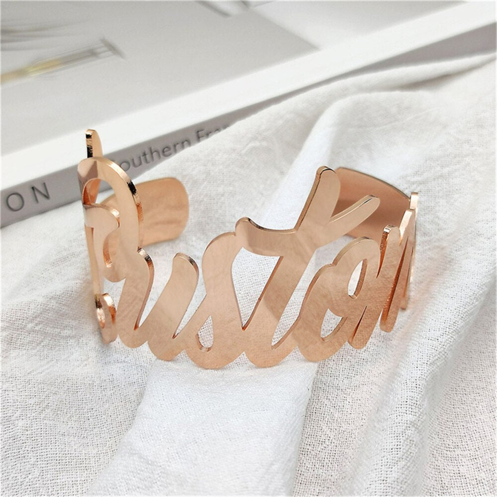 Adjustable Name Cuff Bangle - Bracelet