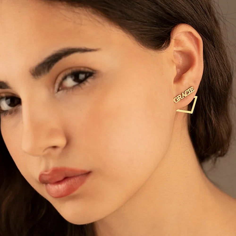 Customized Name Stud Earring