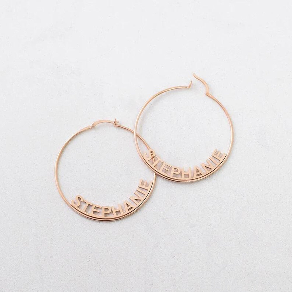 Hoop Earrings with Name - Earrings