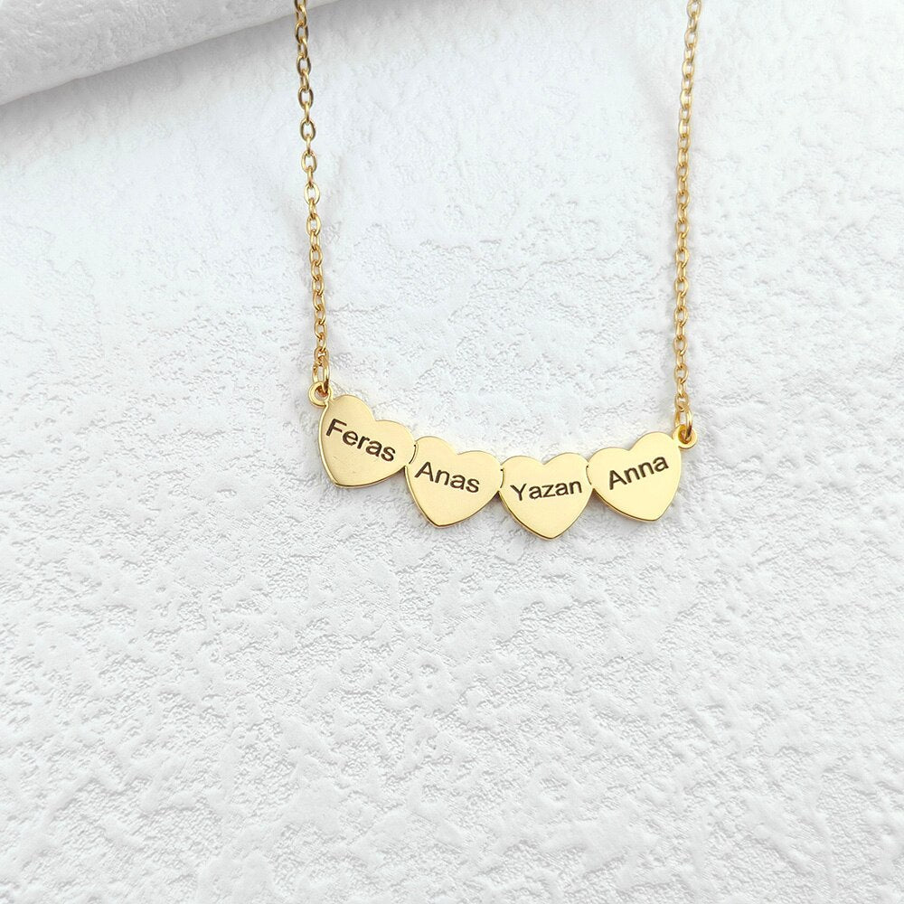 Love Heart Necklace with Engraved Name - Necklace