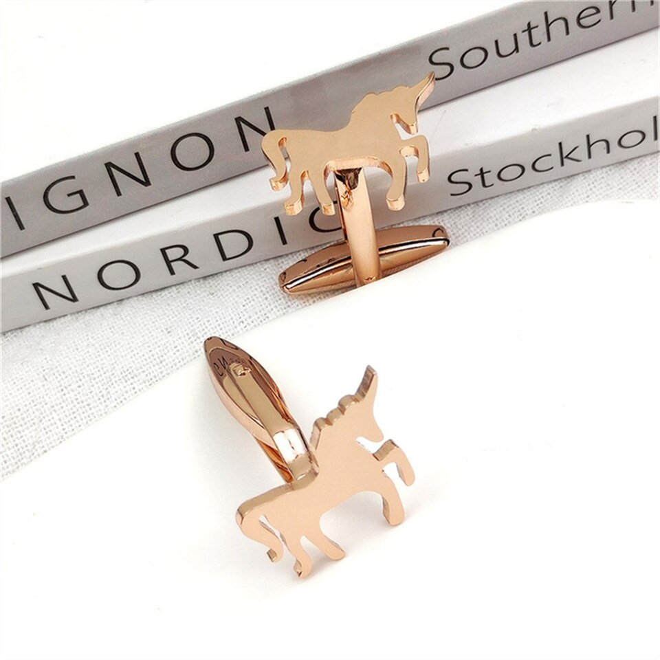 Unicorn Cufflinks - Rose Gold