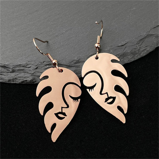 Women Face Feather Earrings