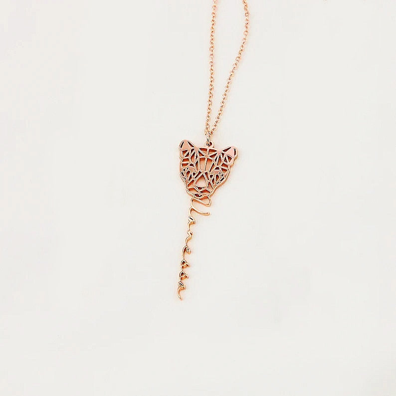 Personalized Animal Head Necklace with Name - Custom
