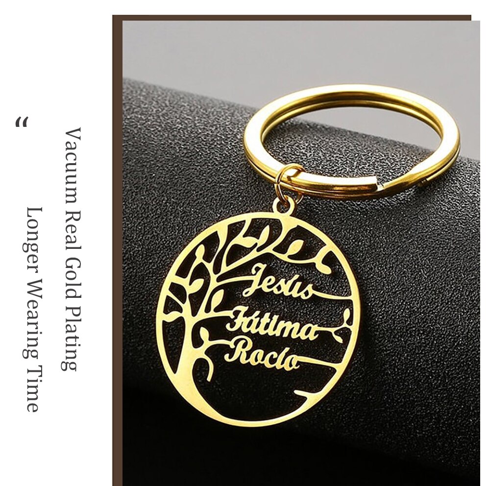 Tree of Life Keychain with Names
