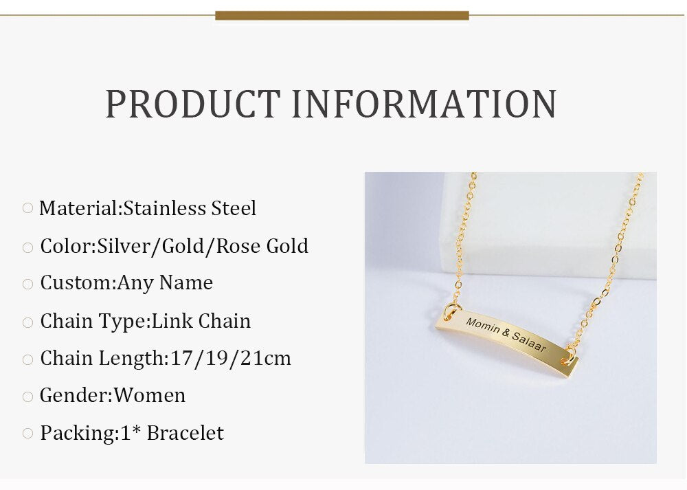 Custom Engraved Bracelet Bar