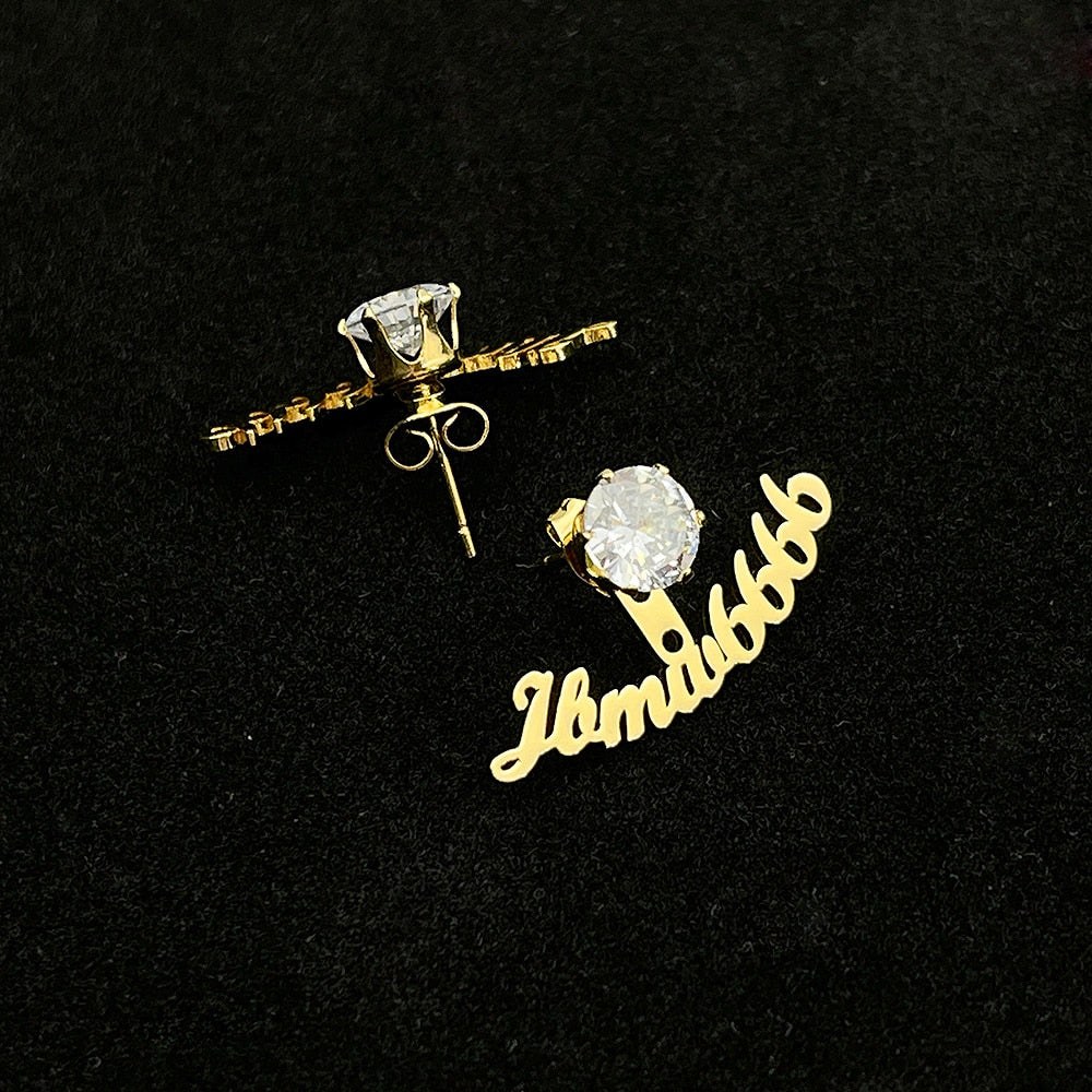 Gem Ear Stud with Name