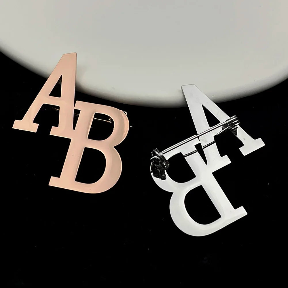 Fashion Initials Pin Brooch