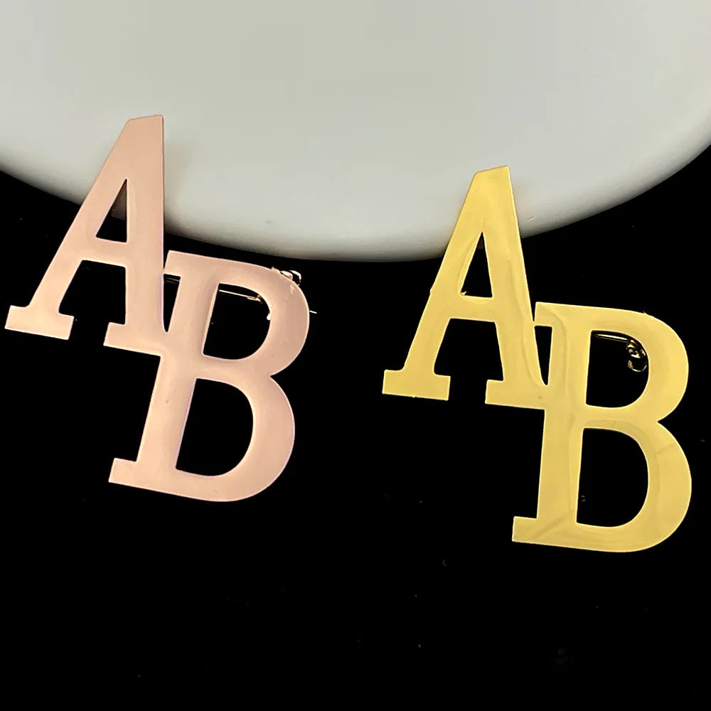 Fashion Initials Pin Brooch