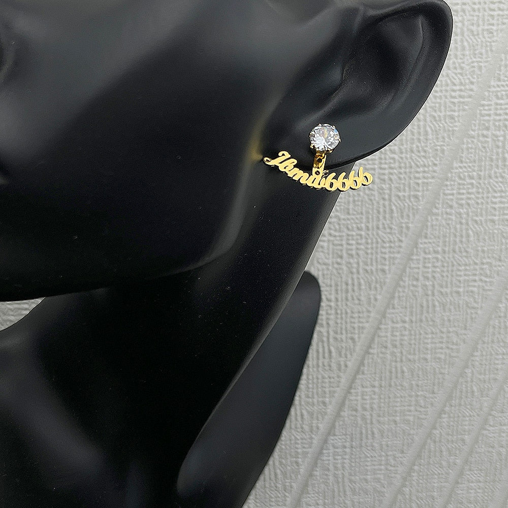 Gem Ear Stud with Name