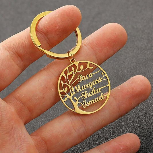 Tree of Life Keychain with Names