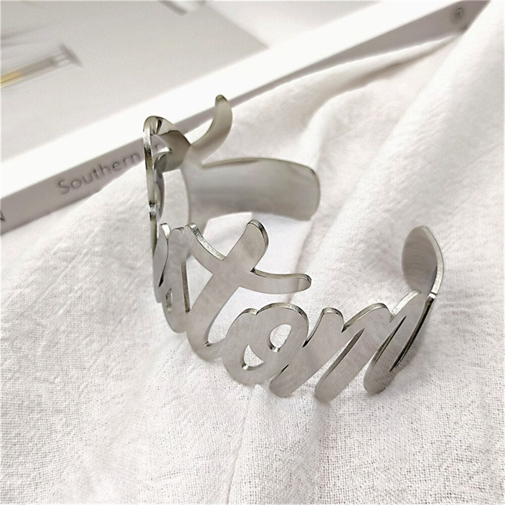 Adjustable Name Cuff Bangle - Bracelet