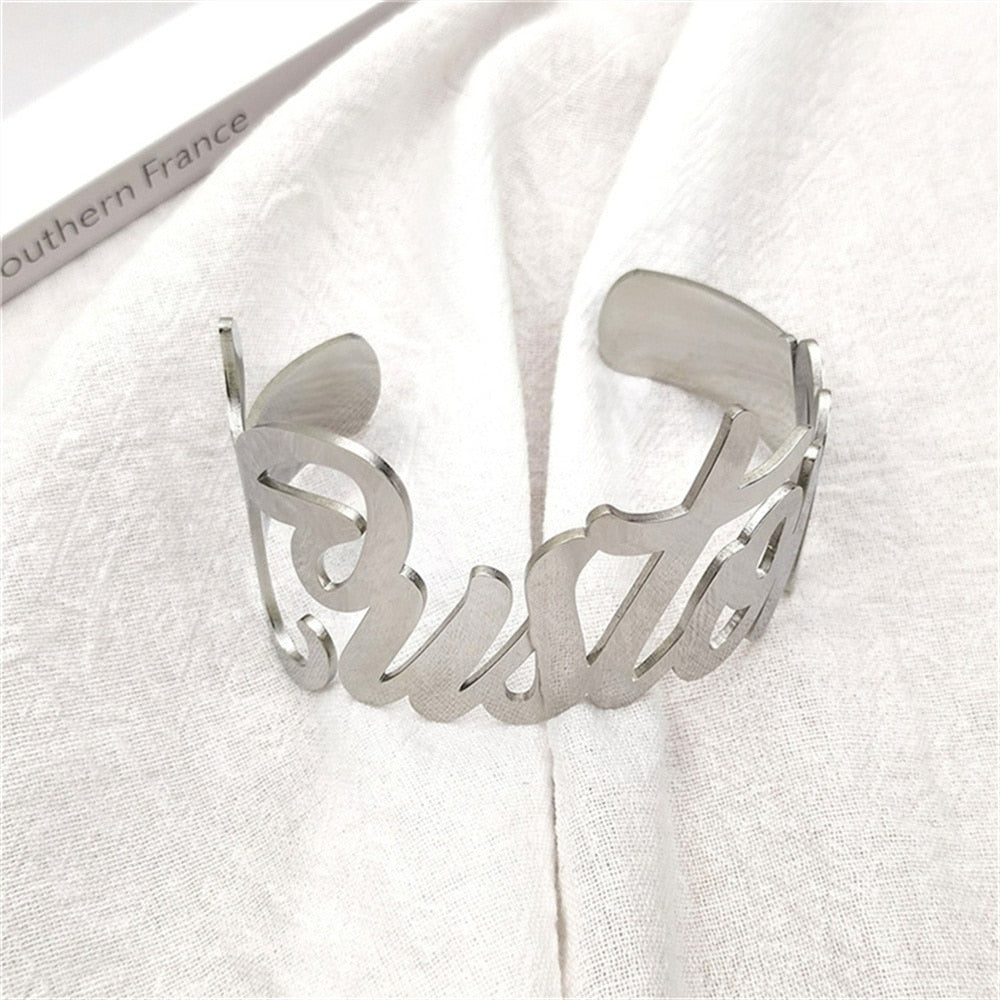 Adjustable Name Cuff Bangle - Bracelet