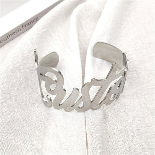 Adjustable Name Cuff Bangle - Bracelet