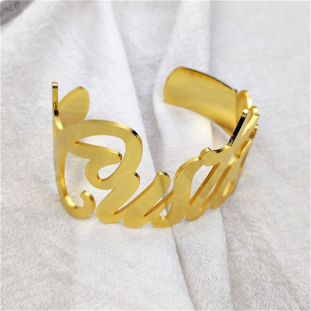 Adjustable Name Cuff Bangle - Bracelet