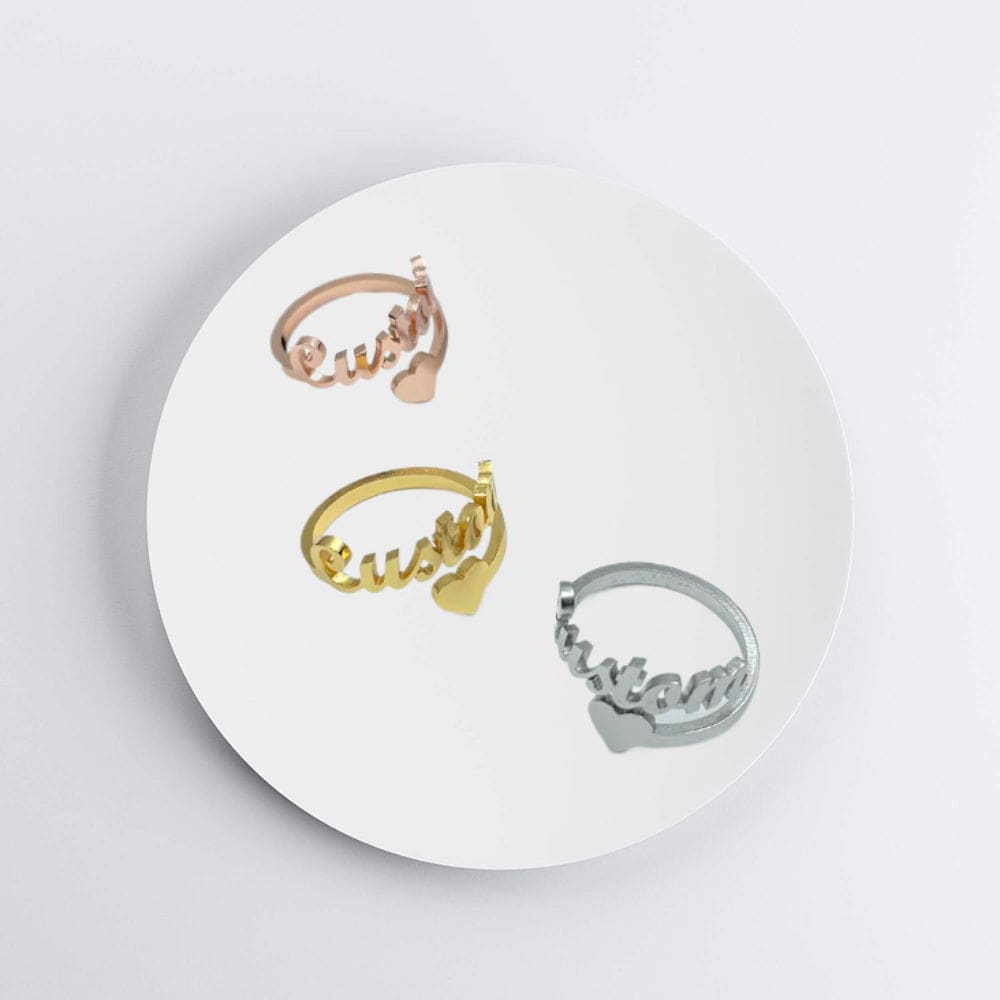 Adjustable Personalized Name Ring with Name - Ring