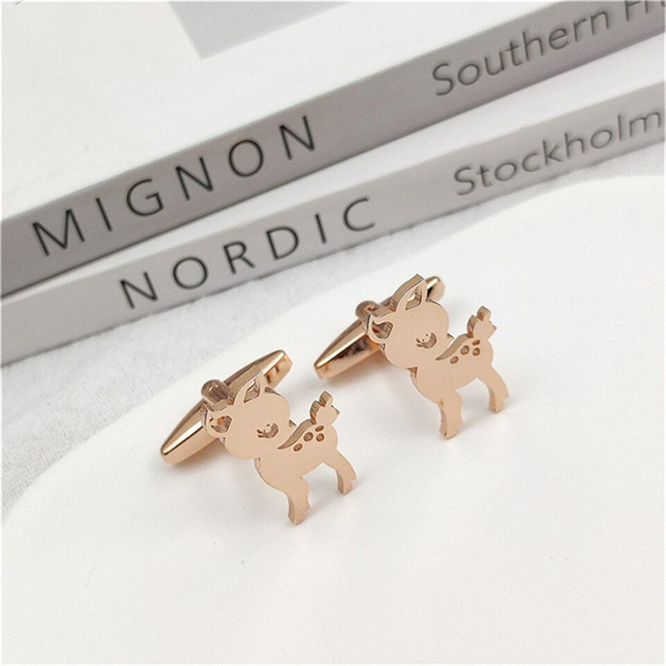 Bambi Fawn Cufflinks - 4 / Rose Gold