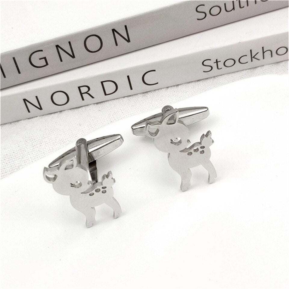 Bambi Fawn Cufflinks - 4 / Silver