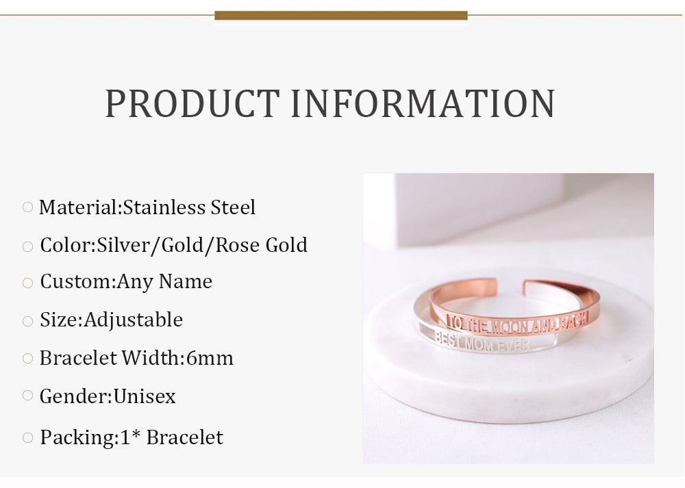 Bangle with Name Logo or Coordinates - Bracelet