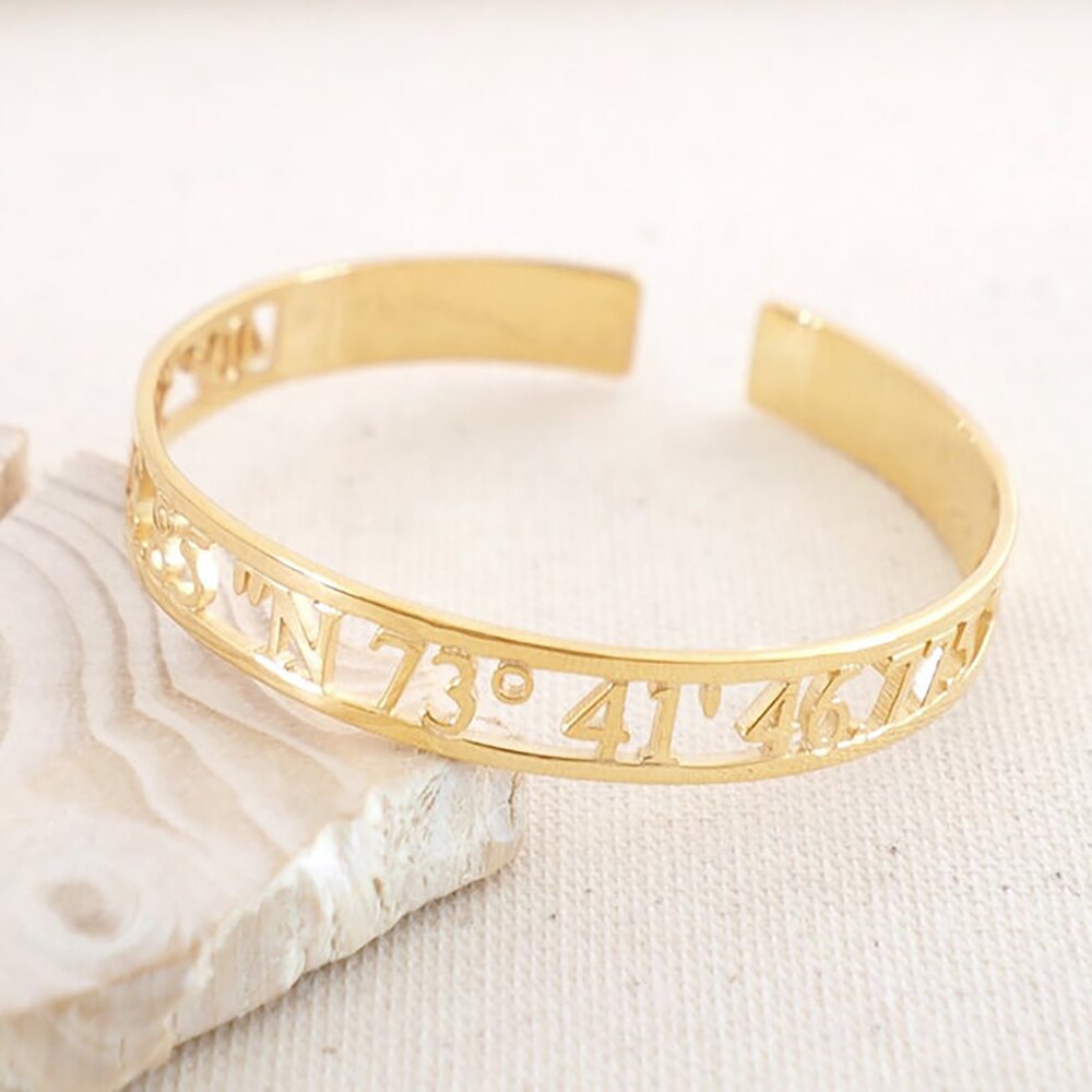 Bangle with Name Logo or Coordinates - Bracelet