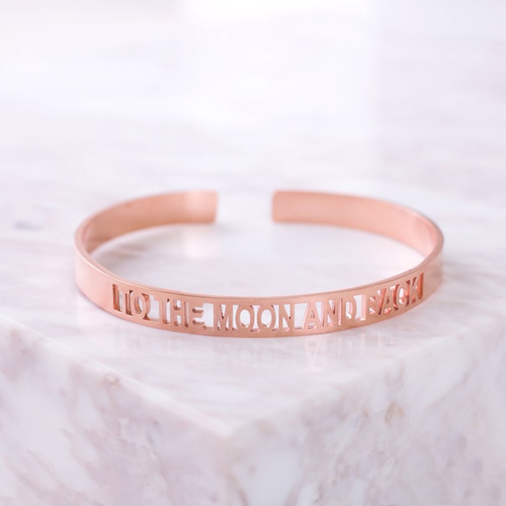 Bangle with Name Logo or Coordinates - Rose Gold - Bracelet