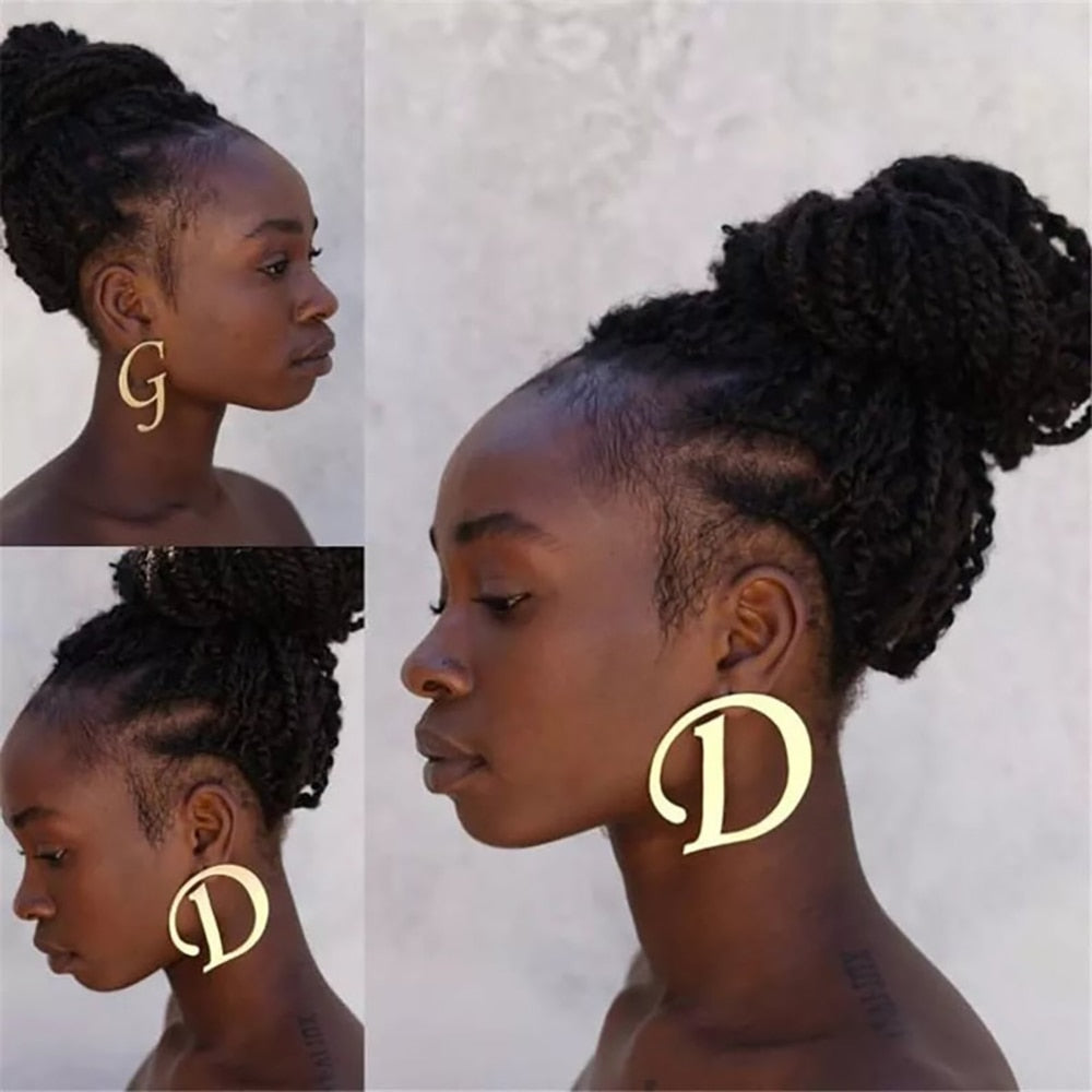 Big Initial Letter Earring - Earrings