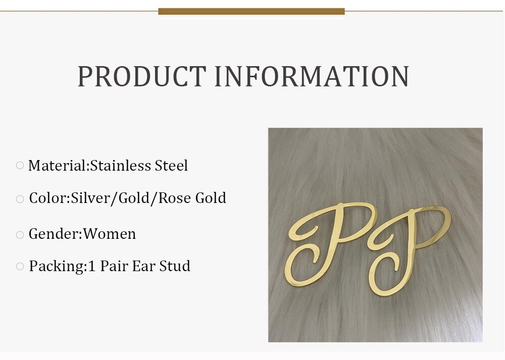 Big Initial Letter Earring - Earrings