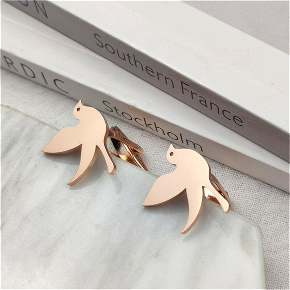 Bird Cufflinks - 4 / Rose Gold