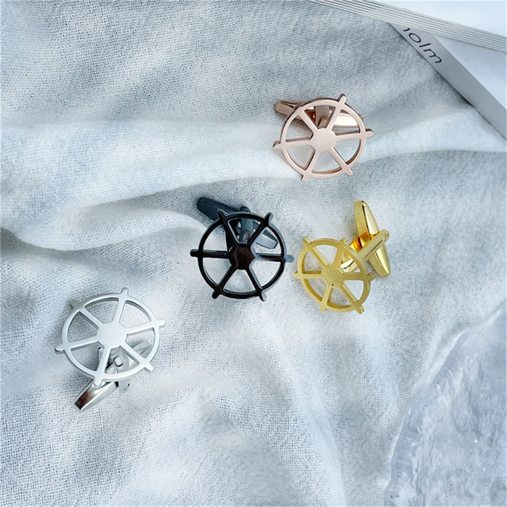 Boat Helm Cufflinks Ferry Rudder