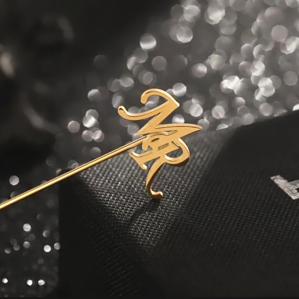 Brooch or Lapel Pin with Initials
