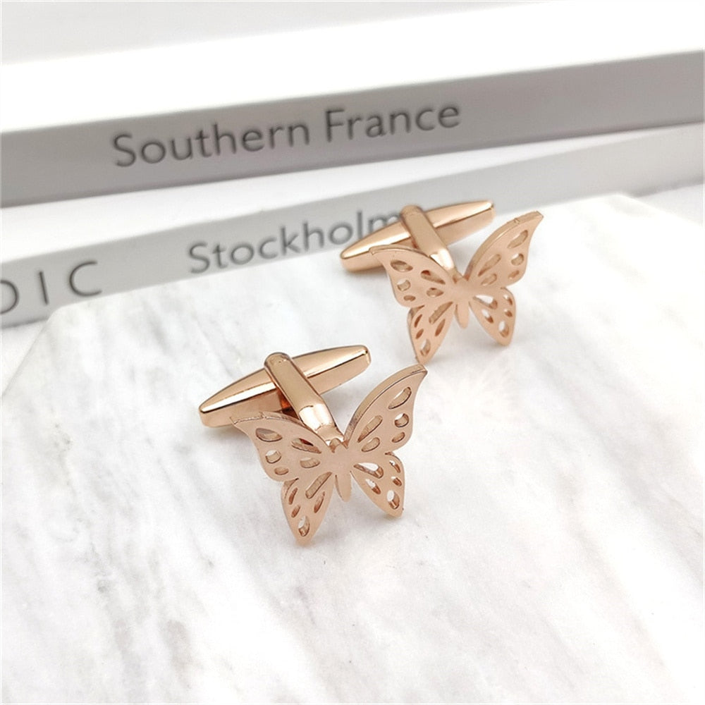 Butterfly Cufflinks - Rose Gold