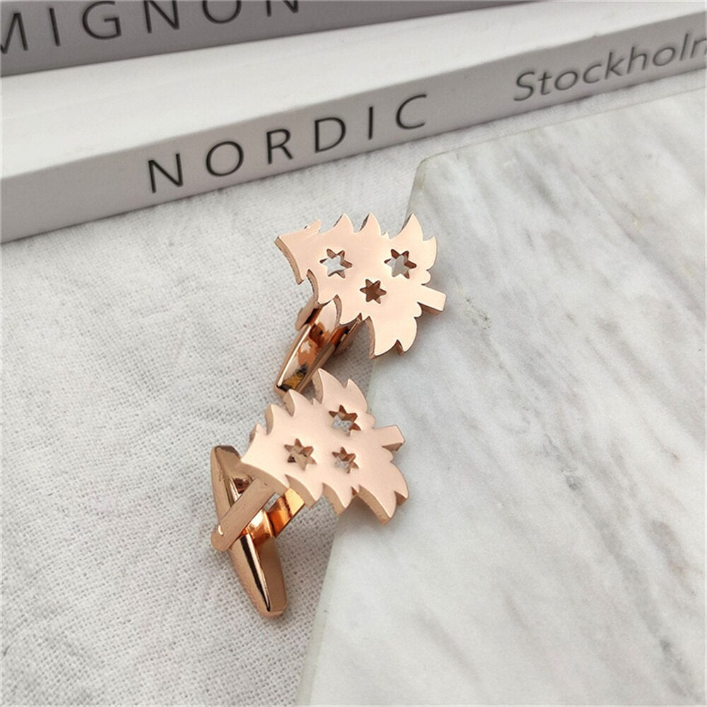 Christmas Tree Cufflinks - Rose Gold