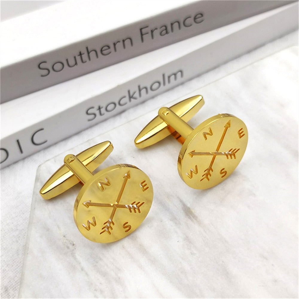 Compas Navigation Cufflinks - Gold