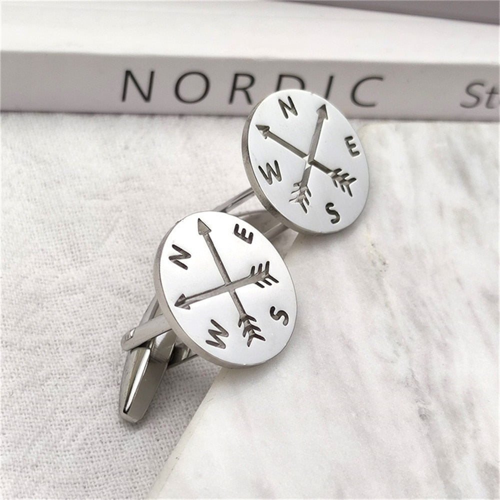 Compas Navigation Cufflinks - Silver