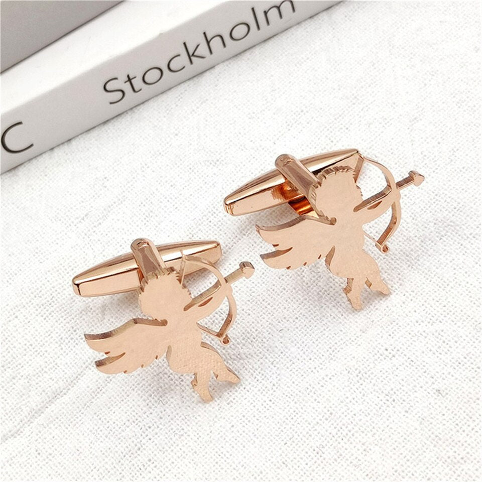 Cupid Love God Cufflinks - Rose Gold