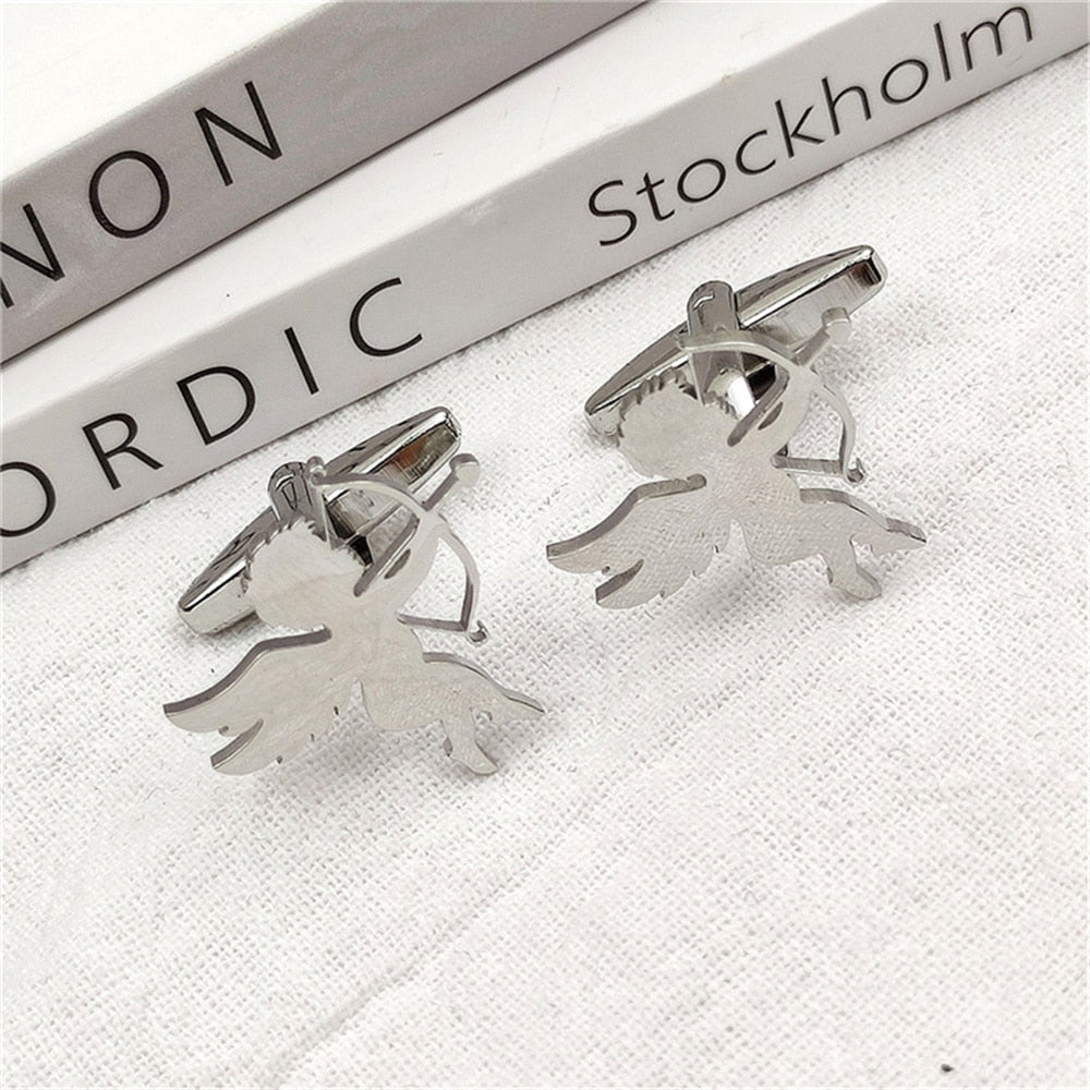 Cupid Love God Cufflinks - Silver