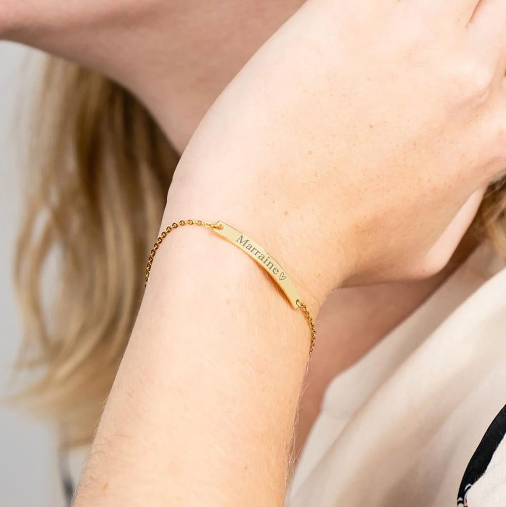 Custom Engraved Bracelet Bar - Bracelet