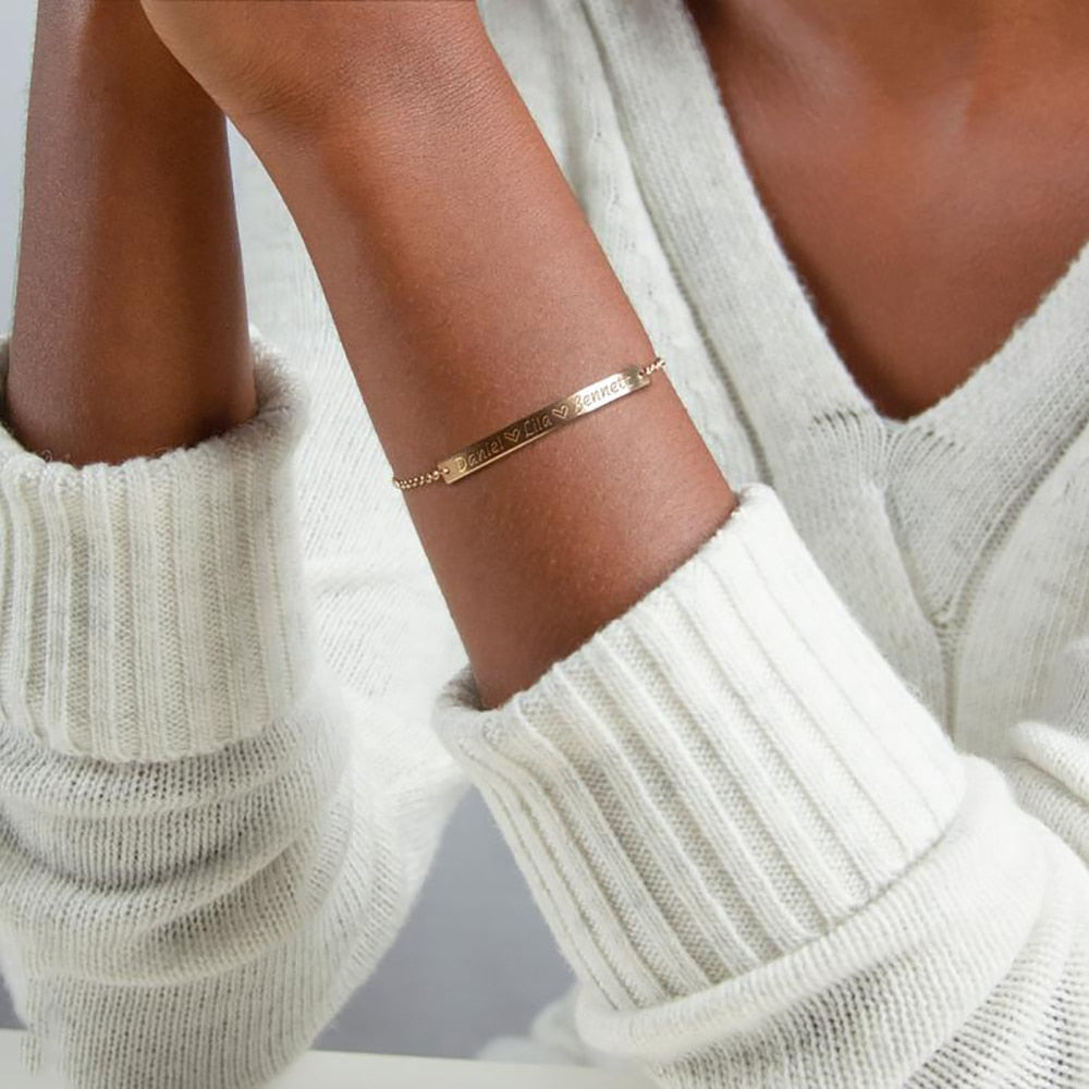 Custom Engraved Bracelet Bar - Bracelet