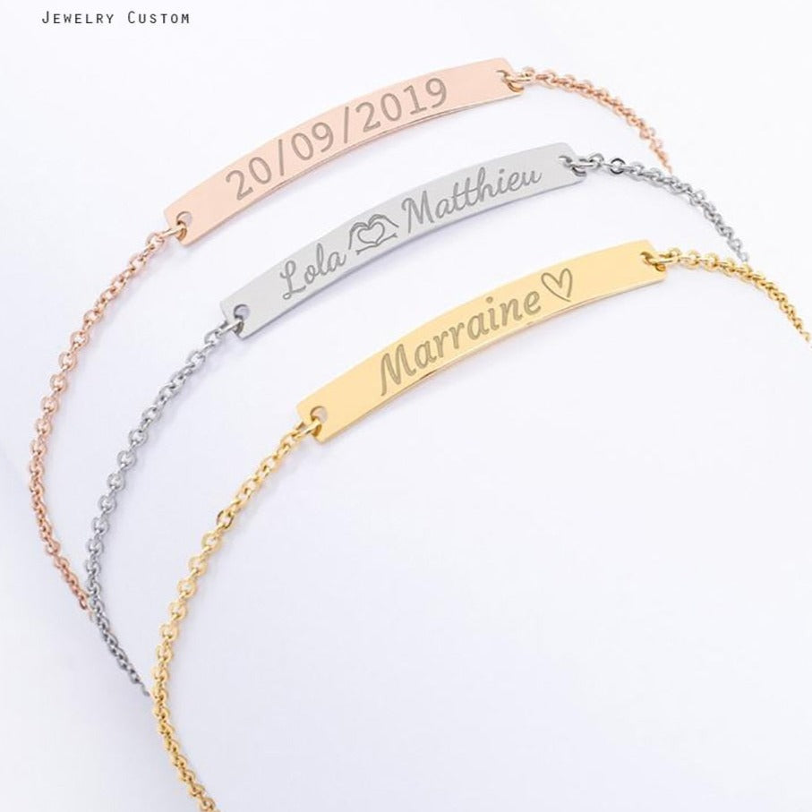Custom Engraved Bracelet Bar - Bracelet