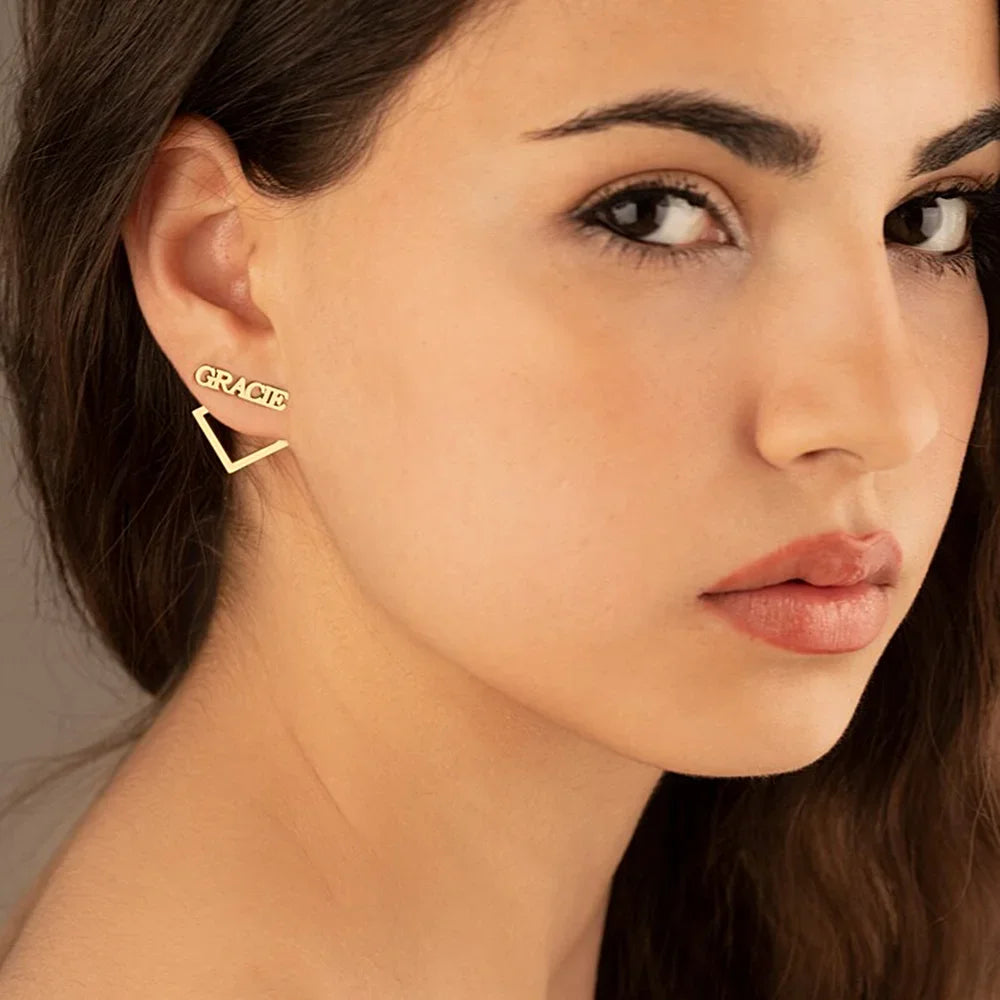 Customized Name Stud Earring