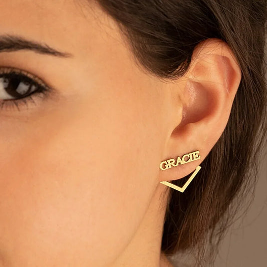 Customized Name Stud Earring