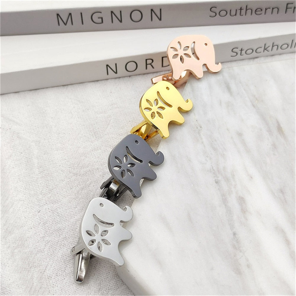 Cute Elephant Cufflinks - 4 / Black