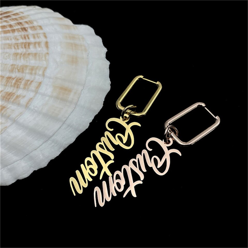 Earrings with Custom Text or Name