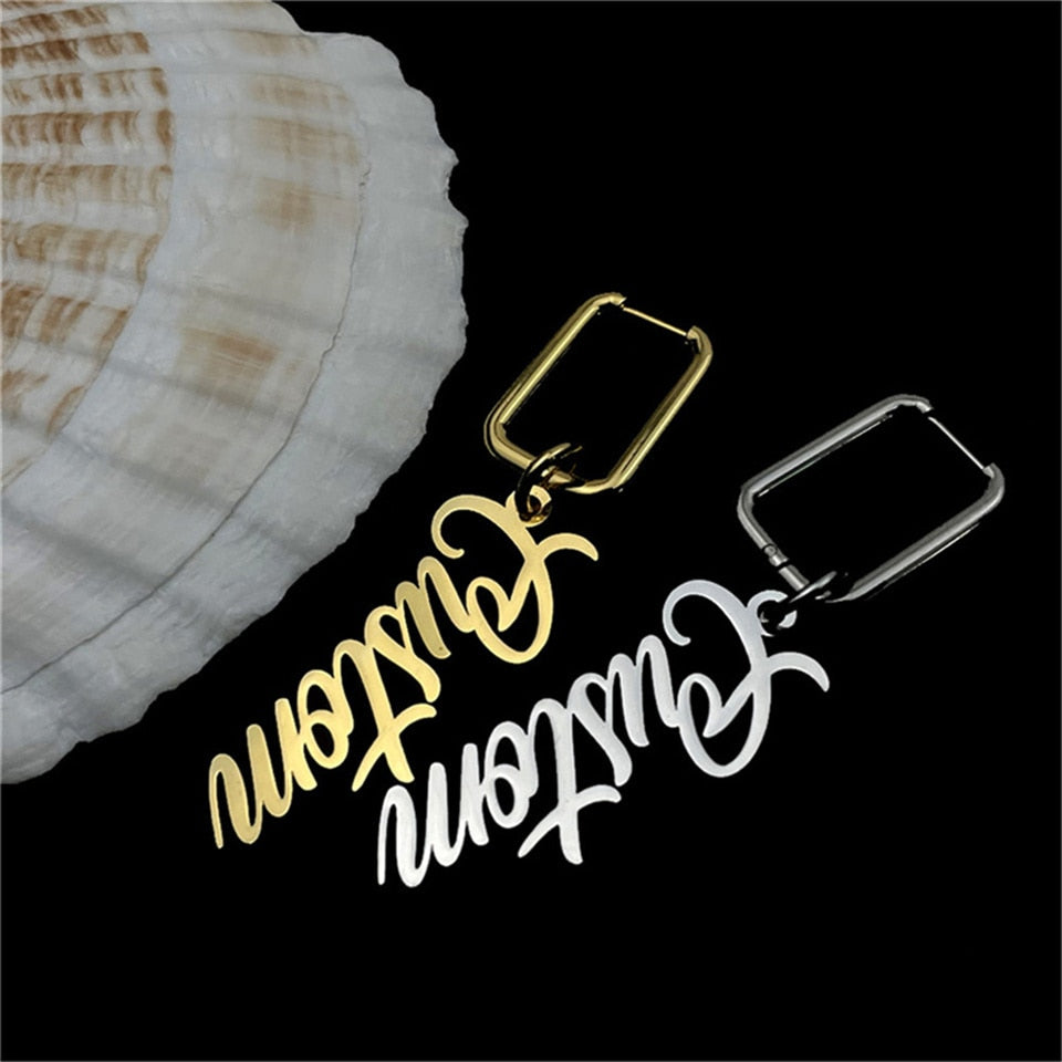 Earrings with Custom Text or Name