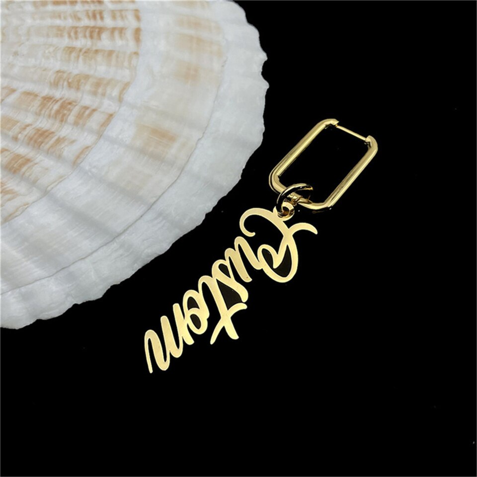 Earrings with Custom Text or Name