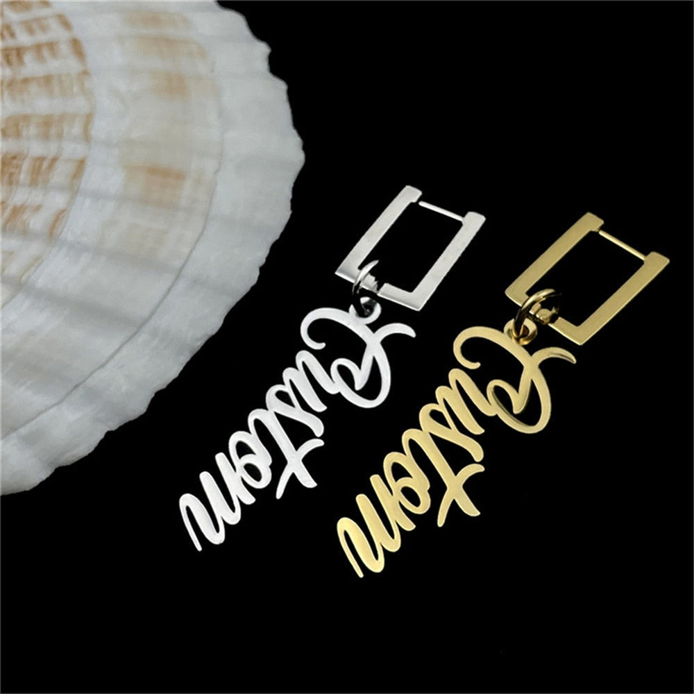 Earrings with Custom Text or Name