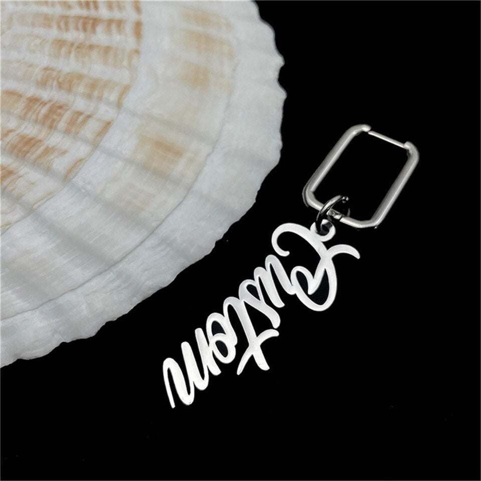 Earrings with Custom Text or Name