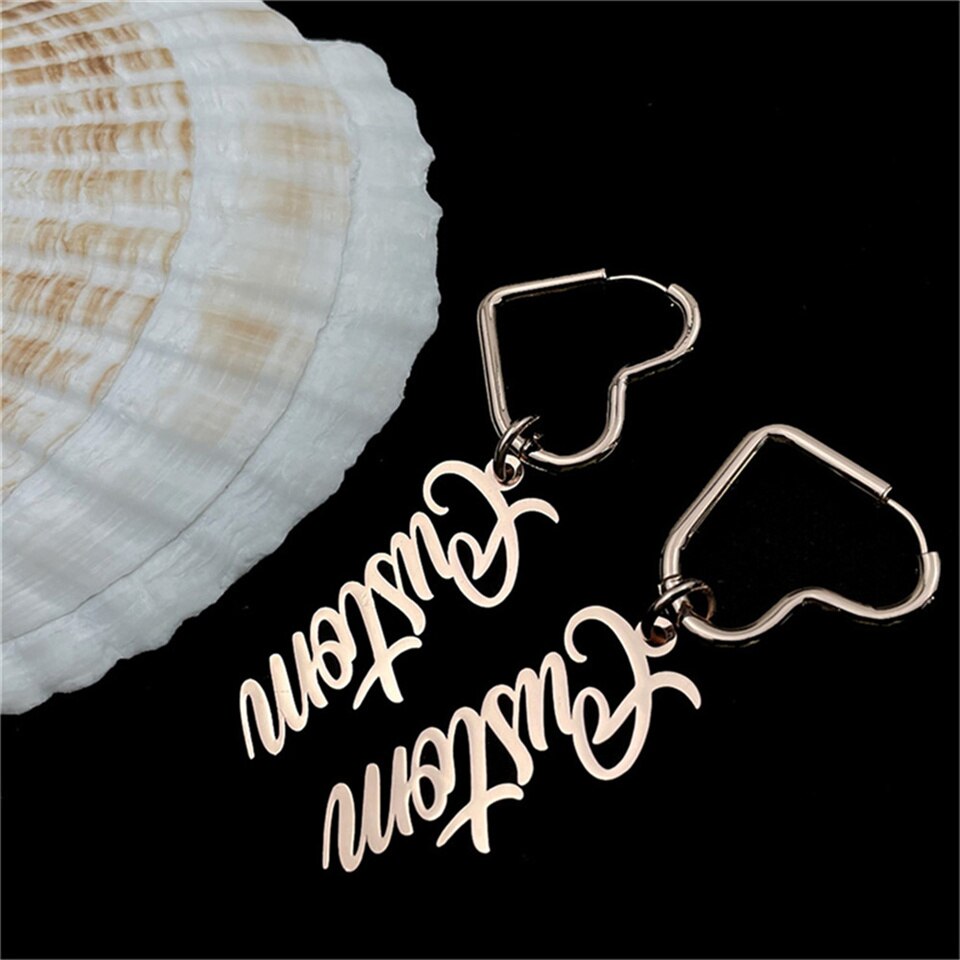 Earrings with Custom Text or Name