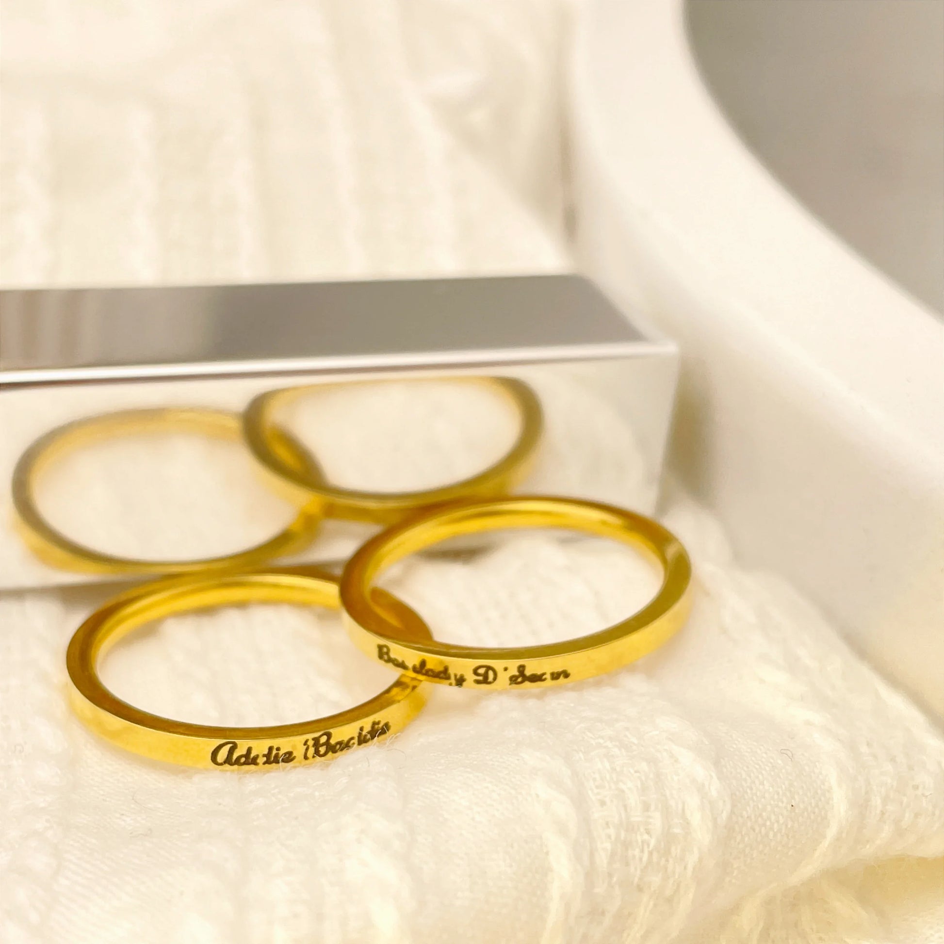 Custom Engraving Name Stainless Steel Ring Personalized Fashion Trend Ring Jewelry