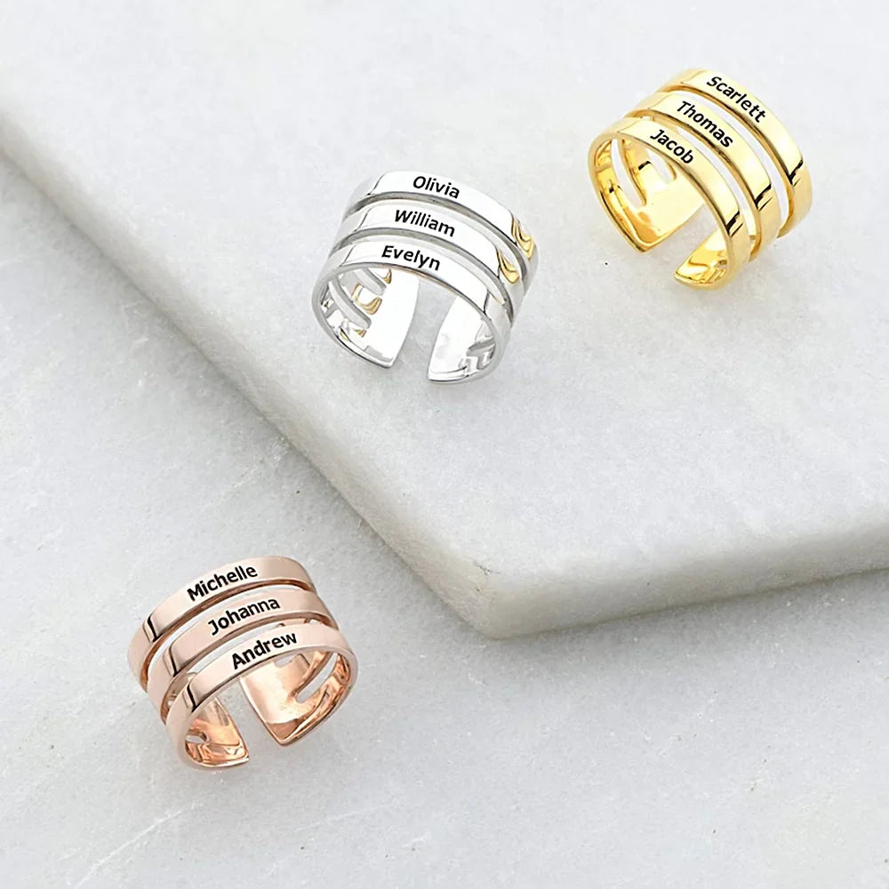 Engraved Ring with 2-3 Names - Ring