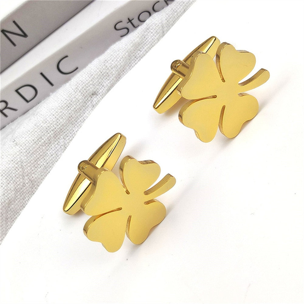 Four-leaf Clover Cufflinks - Gold